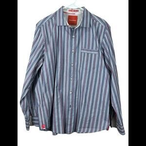 Tommy Bahama Jeans Men's‎ Striped Button-Down Shirt Casual Island Lifestyle L